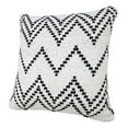 thumbnail image 5 of LR Home Ox Bay Hand-Woven White/Black Chevron Cotton Blend Pillow Cover, 5 of 8
