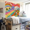 thumbnail image 3 of Dashan Groovy Rainbow Rainbow Tapestry Wall Hanging,Boho Hippy Flowers Tapestry for Bedroom Living Room Dorm,60"Wx50"L, 3 of 6