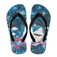 thumbnail image 2 of POLERO Girls' Sandals - Open Toe Slip On Summer Holiday Cartoon Shark Blue Print Boys Thong Flip Flops with Soft Strap and Cushioned Sole Size 12, 2 of 7
