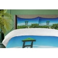 thumbnail image 4 of Ambesonne Beach Duvet Cover Set, Tropical Seacoast Greenery, 2-Calking, Blue Fern Green, 4 of 7