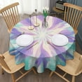 thumbnail image 3 of Tie Dye Pattern Round Tablecloth 60"x60",Wrinkle Wipeable Table Cloth for Kitchen Dining Room Picnic Patio Party, 3 of 6