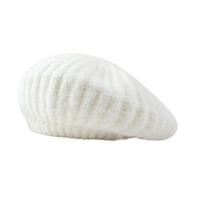 GUOOL Béret Tricoté, Chapeau Décontracté Doux Automne Hiver pour Femmes, Beige
