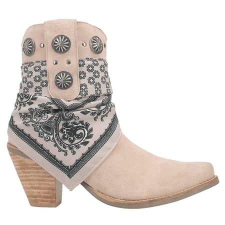 

Dingo Womens Bandida Paisley Studded Round Toe Cowboy Casual Boots Ankle Mid Heel 2-3