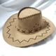 thumbnail image 5 of Sombrero de vaquero occidental plegable Derby Panamá Fedora Gorras Verano Protección Pesca libre Viajes Sombreros de playa para hombres y - amarillo BLESIY Sombrero de vaquero occidental, 5 of 7