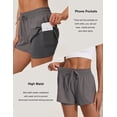 thumbnail image 5 of Pinspark Running Shorts for Women Quick Dry Gym Athletic Workout Shorts with Liner 2 Pockets Drawstring High Waisted Short, 5 of 7