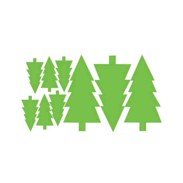 GROWTH TANK Merry Christmas Wallpaper Sticker Snowman Window Panel Glow in Dark Green Tree