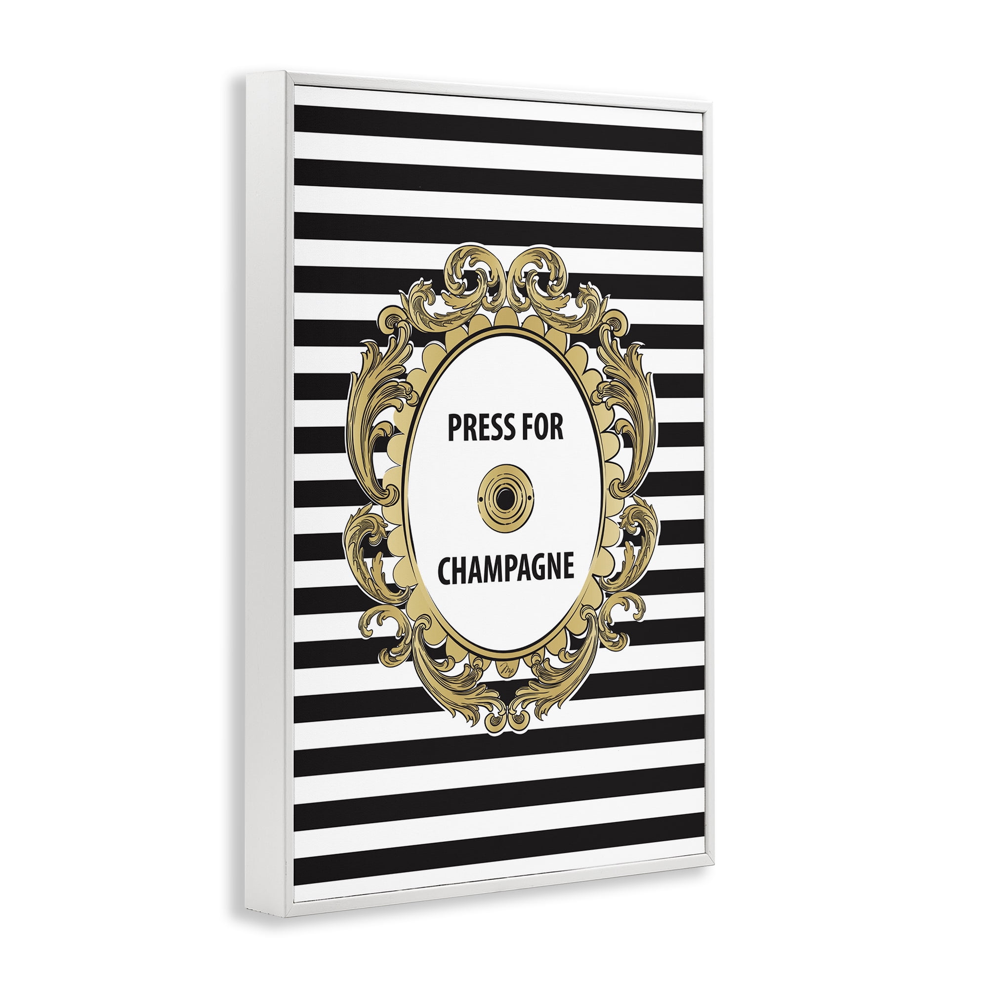 Stupell Industries Press For Champagne Celebration White Framed Giclee Art, design by Martina Pavlova