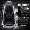 thumbnail image 3 of Bigsalestore Car Seat Covers PU Leather Universal Fit Multicolor 5 Piece, 3 of 13