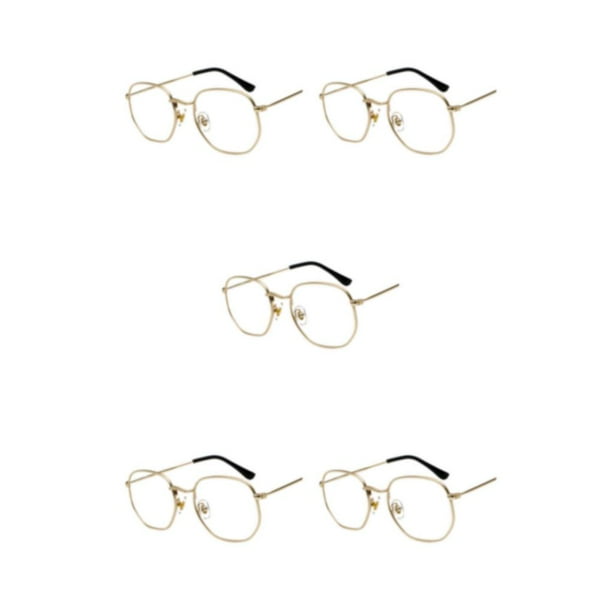 Sonducket Gafas de sol hexagonales de moda, montura ligera, lentes polarizadas, protección unisex, materiales de PC, luz dorada y azul Type2 NO2