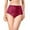 Wine, variant on PMVFHDE Women High Rise Shaping Lace Underwear Floral Lace Shorts Comfortable Solid Color Briefs Belly Control Panties High Waisted Underwear For Women Navy,M