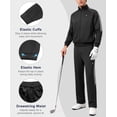 thumbnail image 4 of Men's 2Pc Full Zip Tracksuit, 4 Way Stretch with Reflective Stripes & Zipper Pockets, Straight Leg for Golf Running Gym Black S, 4 of 8