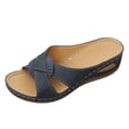 thumbnail image 6 of Dakaela Womens Orthopedic Wedge Sandals Arch Support Comfortable Slip on Slides Summer Beach Vacation Dressy Walking Shoes Blue 9.5, 6 of 7