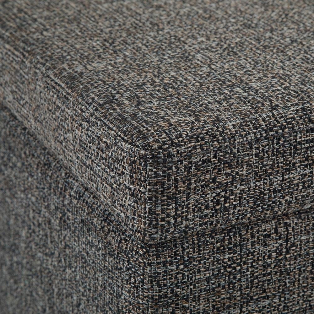 Avalon 48 inch Wide Contemporary Storage Ottoman Bench in Dark Grey Tweed Look Fabric