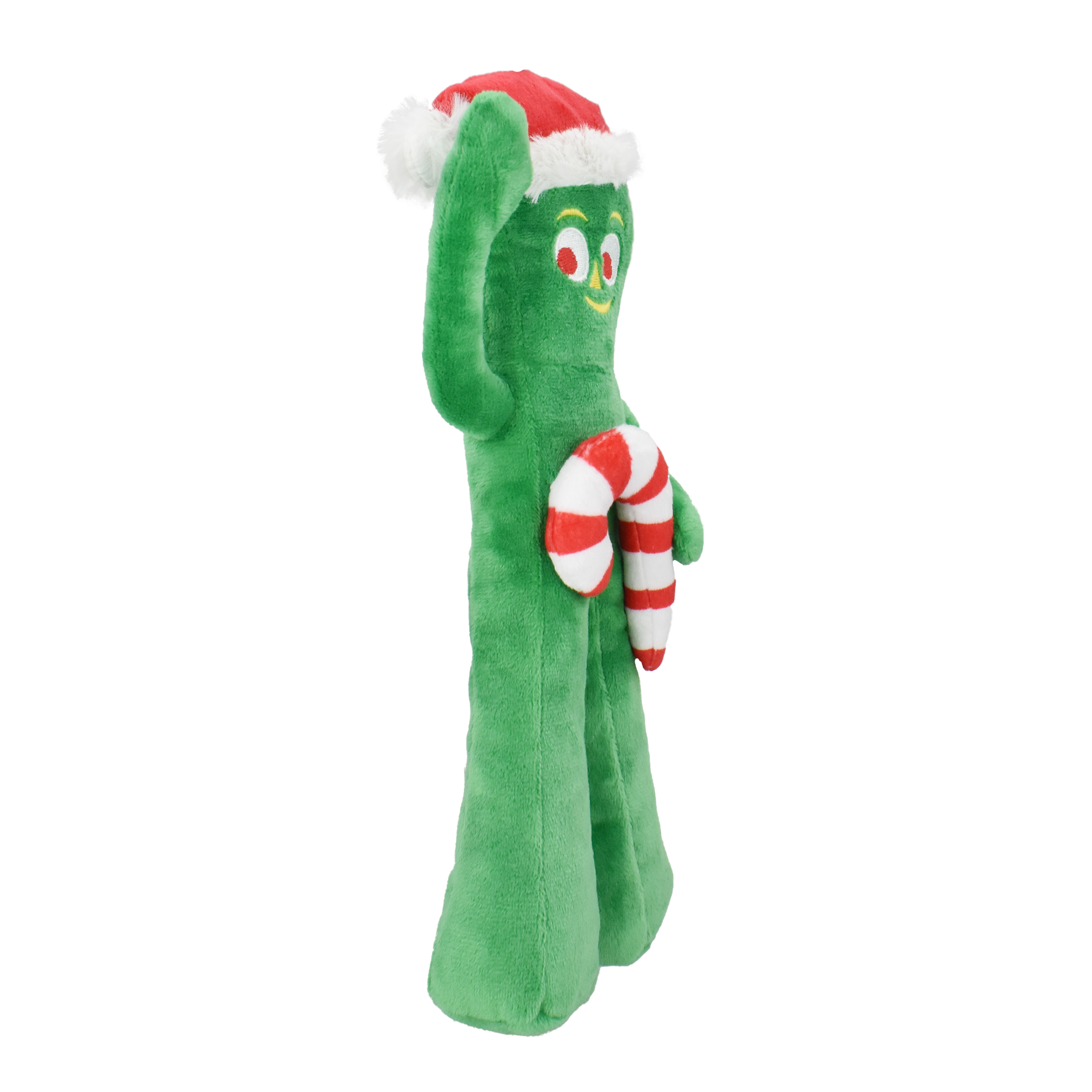 Multipet Gumby Plush with Santa Hat and Candy Cane Dog Toy