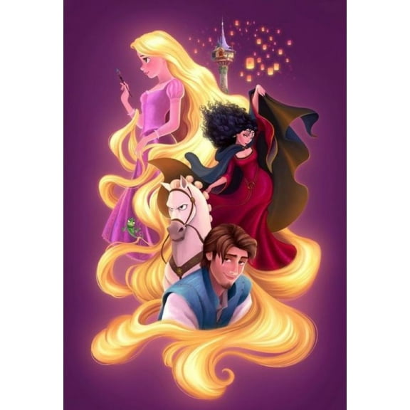 Tangled Diamond Painting Kits, Diamond Art Kits for Kids, 5D Diamond Painting, Diamond Painting Picture for Home Decoration 12x16 inch