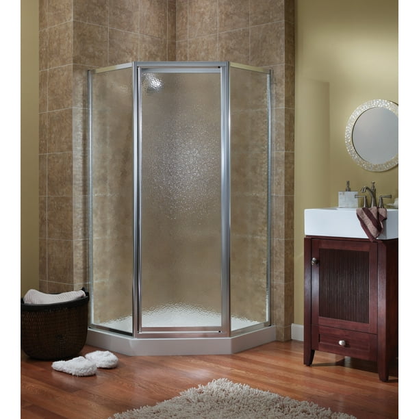 Foremost Tdna0470 Tides 70 High X 55 1 2 Wide Framed Shower Enclosure Nickel Walmart Com