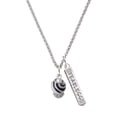 thumbnail image 1 of Delight Jewelry Silvertone Wide Zebra Print Spinners Silvertone Fearless Bar Charm Necklace, 23", 1 of 4