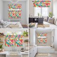 thumbnail image 6 of Colorful Moire Kitchen Curtains Sets for Windows 24 Inch Length, Modern Abstract Geometric Art Rod Pocket Window Treatments Tier Curtains and Valances Set for Bedroom/Bathroom, 6 of 8