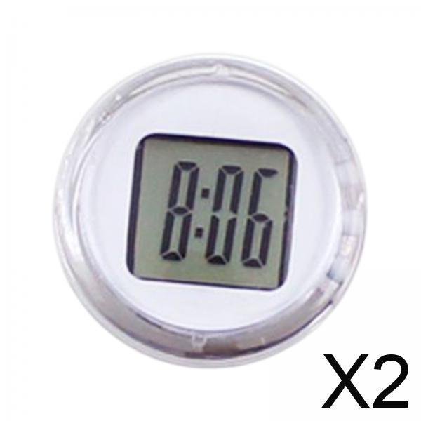 Reloj de motocicleta,Reloj de motocicleta resistente al agua de 1,1 pulgadas de diámetro,Mini reloj digital para motocicleta con adhesivo,Reloj de manillar de motocicleta con esfera redonda