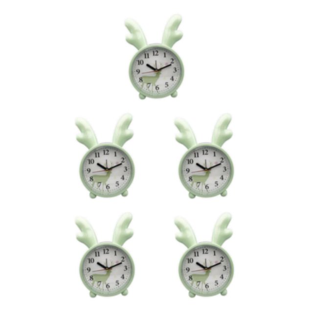relayinert Cute Rabbit Deer Shaped Alarm Clock for Bedroom Nordic Style Playful and Endearing Green Deer 5Set