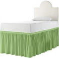thumbnail image 3 of College Dorm Bedskirt, 40 Inch Drop 100% Microfiber Lightweight Ruffled, Twin-XL Size (39" x 80") Elastic Bed Skirt - Sage Solid, 3 of 7