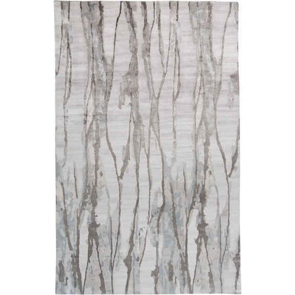 Feizy Dryden Transitional Abstract, Taupe/Ivory/Gray, 2' x 3' Accent Rug Sheen Handmade Industrial Watercolor Design Carpet for Living Dining Bed Room