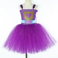 thumbnail image 5 of FYEGRE Elegant Kids Performance Set Fairy Party Outfit Court Style Tutu Skirt Dress For Girls Purple L=6-7Y, 5 of 7