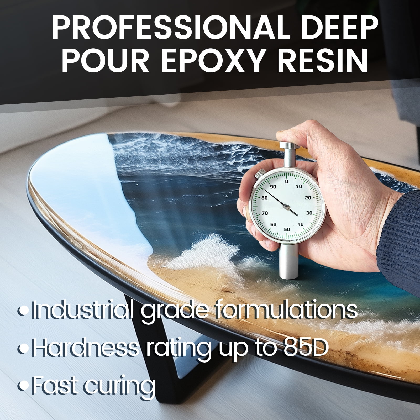Panda Resin 1 Gal Table Top Epoxy Resin Kit, Super Gloss UV Resistant Self Leveling Food Safe for Wood Table Bar Surface Coating