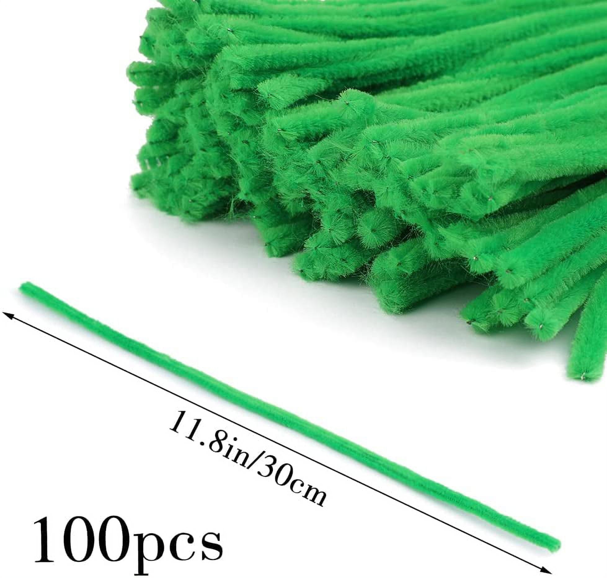 Chenille stems Pipe cleaners green emerald 12 inch long crafts