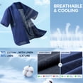 thumbnail image 3 of Mens Linen Shirts Short Sleeve Button Down Shirts Casual Vacation Beach Summer Shirts with Pocket, 3 of 9
