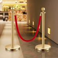 Gold Stanchions and Red Velvet Ropes 4Pcs, Stainless Steel Posts ...