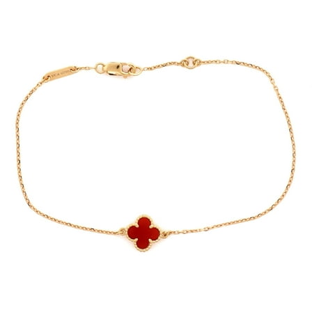 Pre-Owned Van Cleef & Arpels Sweet Alhambra Bracelet 18K Rose Gold and Carnelian By Rebag
