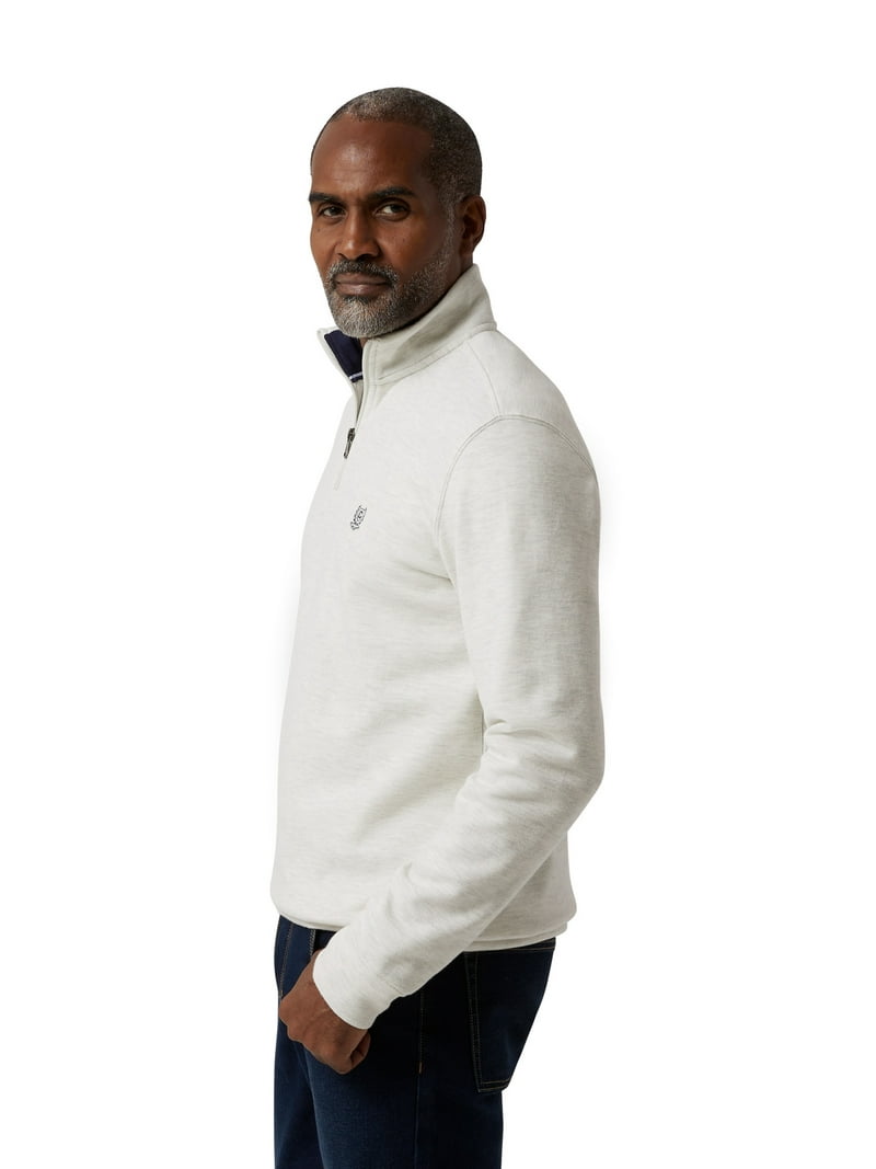 Chaps Men's & Big Men's Cotton Interlock Quarter Zip Mock Neck