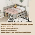 thumbnail image 3 of Bellemave Full Size Daybed with Storage Drawers and Shelves Space-saving Wooden Daybed Frame Full Storage Platform Bed Frame, No Box Spring Needed (Full, Gray), 3 of 11