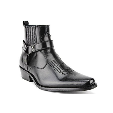 - Jazame Men's Western Ankle High Cowboy Riding Dress Boots, Black, 10