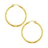 Brilliance Fine Jewelry 18K Gold Plated Sterling Silver Diamond Cut Hoop Earrings