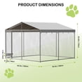 thumbnail image 7 of Outdoor Large Dog Kennel,  Heavy Duty Dog Cage with UV & Waterproof Cover, Galvanized Dog Playpen w/Secure Lock & Adjustable Feeding Device for Outside Backyard, 7 of 7