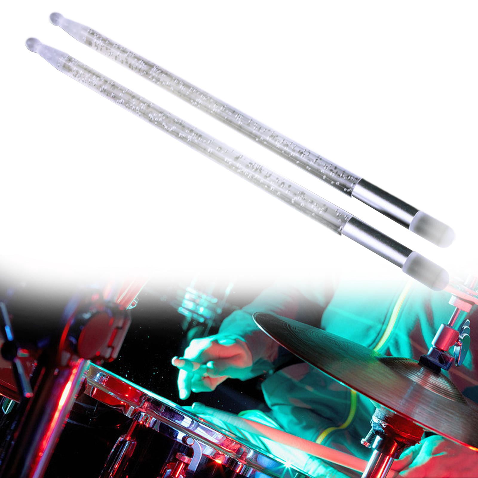 LeeQinersw 2 Pieces Light up Drum Sticks Drum Mallet Professional Lightweight Classic Night B