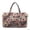 American Flag Patchwork, variant on Camping Camper Print Padded Weekender Bag for Women Large Capacity Carry On Travel Tote Overnight Duffel with Adjustable Strap Zipper Pocket for Road Trips