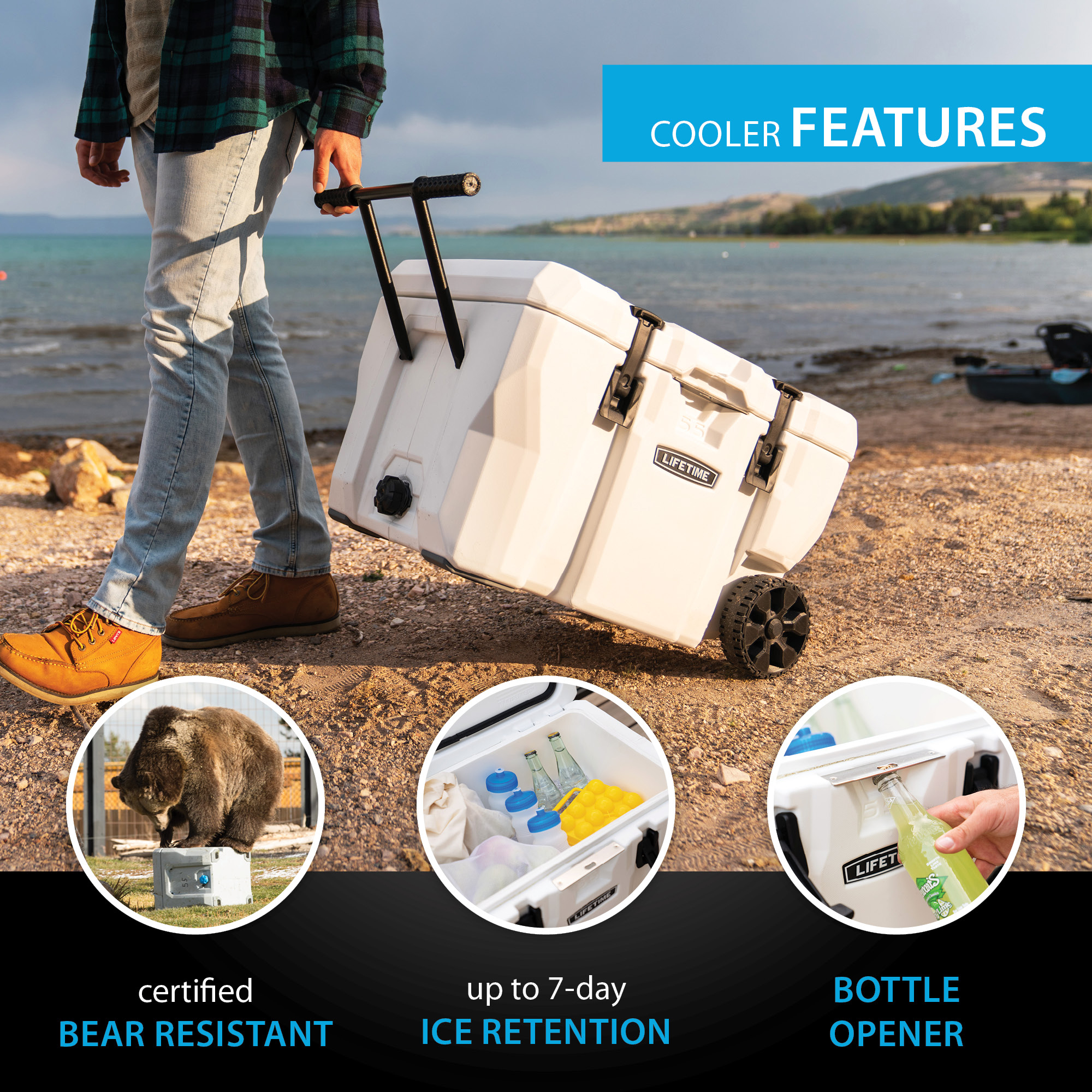 Lifetime 55 Qt Bear-Resistant Wheeled Cooler photo 5
