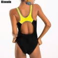 thumbnail image 3 of Traje de baño de entrenamiento de una pieza con espalda cruzada atlética conservadora para mujer, 3 of 5
