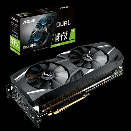 ASUS GeForce RTX 2080 Advanced Overclocked 8G GDDR6 Dual-Fan Edition VR Ready HDMI DP USB Type-C Graphics Card (DUAL-RTX-2080-A8G) - plus free Wolfenstein: Youngblood Game