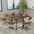 thumbnail image 2 of Giantex Home Office Desk, Computer Desk w/Recessed Power Strip & Wide Desktop, Workstation Writing Table, Rustic Brown, 2 of 8