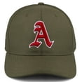 thumbnail image 2 of Daxton Premium Mid Profile Hat Semi Curved Visor Olive Cap White Red Gothic Embroidered, Letter A, 2 of 4
