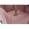 thumbnail image 6 of Glider Rocking Chair with Adjustable Footrest, Comfy Teddy Upholstered Nursery Rocker Chair with Wood Legs Side Pocket, Accent Rocker Arm Chair Baby Bedroom, Living Room, Pink, 6 of 9