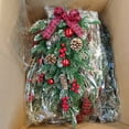 thumbnail image 4 of 21.6 In Artificial Christmas Teardrop Swag Wreath - Pine Swag with Bowknot, Berries & Pinecone, Christmas Wreath, Greenery Cedar Drop Wreath, for Door Wall Fireplace, 4 of 9
