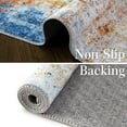 thumbnail image 6 of Yesfashion Carpets Area Rugs Washable 8'*10' Modern Abstract Rug Distressed Rug Bedroom Stain Resistant Thin Home Decor Rug for Home,Blue/Orange Blue Orange 8*10ft, 6 of 7