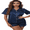 Dark Blue, variant on Women Short Sleeve Pajama Sets Fashion Silk Lapel Comfy Button Basic for Sleepwear Suit S-3XL