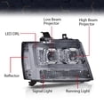 thumbnail image 4 of PIT66 LED Tube Dual Projector Headlights Corner HeadLamp, Smoke Lens Chrome Housing Clear Reflector, Fit for 2007-2013 Chevy Avalanche Suburban 2500/2007-2014 Chevy Tahoe Suburban 1500, 4 of 5