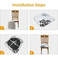 thumbnail image 6 of Stretch Chair Seat Covers Set of 4, Removable Washable Anti-Dust Dining Room Protector Cover Chair Seat Cushion Slipcovers (4, Gray-Black), 6 of 6